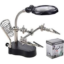Helping Hand Magnifier LED Light with Soldering Stand